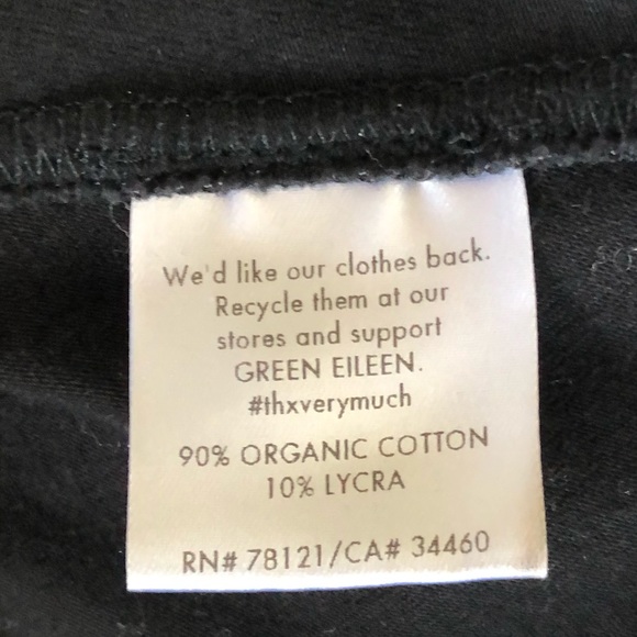 Eileen Fisher Organic Cotton Black v back Dress XSmall - Picture 5 of 6